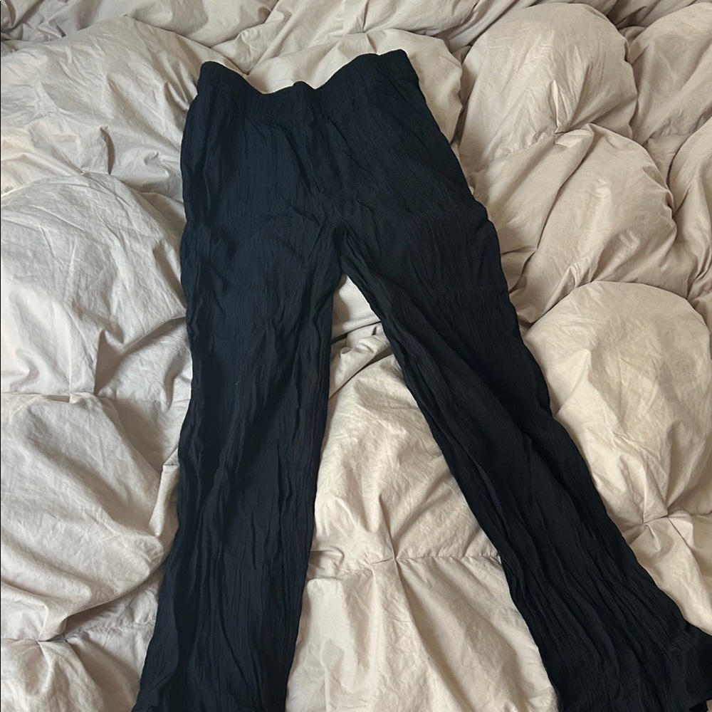 Elegant Black Textured Pants